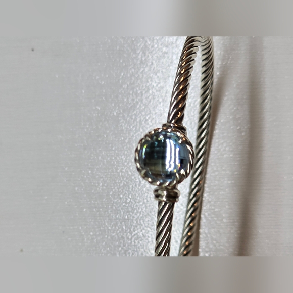 David Yurman petite Chatelaine sterling bracelet with blue topaz - Picture 7 of 11